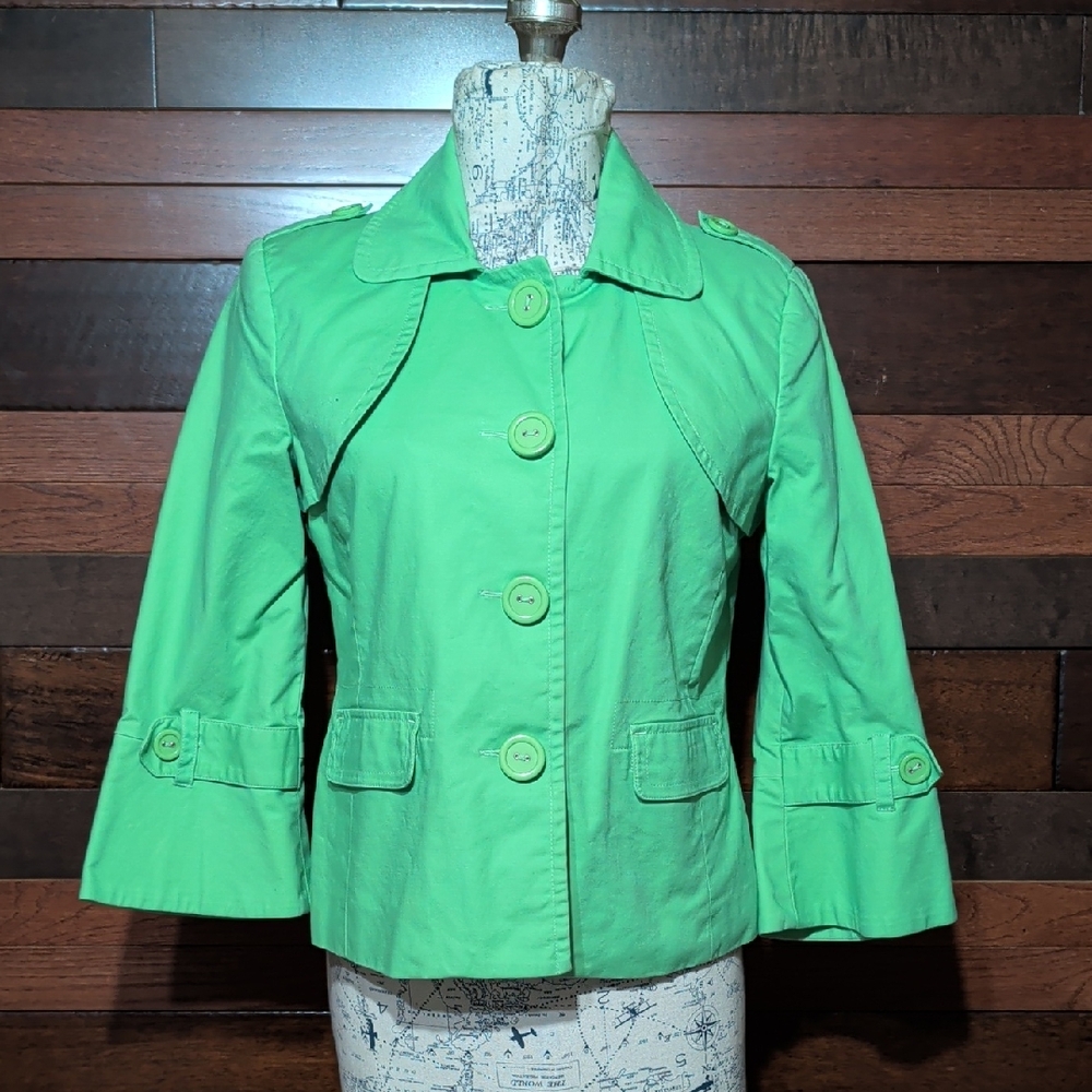 Rafaella Mint Green Cotton Blend Jacket